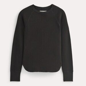 EVERLANE Slim-Fit Crew Neck in Cozy Waffle in Black, Size Large, Cotton